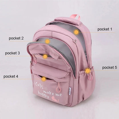 Girl School Bag Backpack Back Pack For Teenager Women Children Female Pink Schoolbag Primary High Bagpack Class Teens Child Kids Beauty World Shop