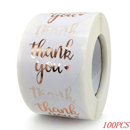 50-500pcs 1inch Blue Thank You Stickers For Envelope Sealing Labels Stationery Supplies Handmade Wedding Gift Decoration Sticker Beauty World Shop