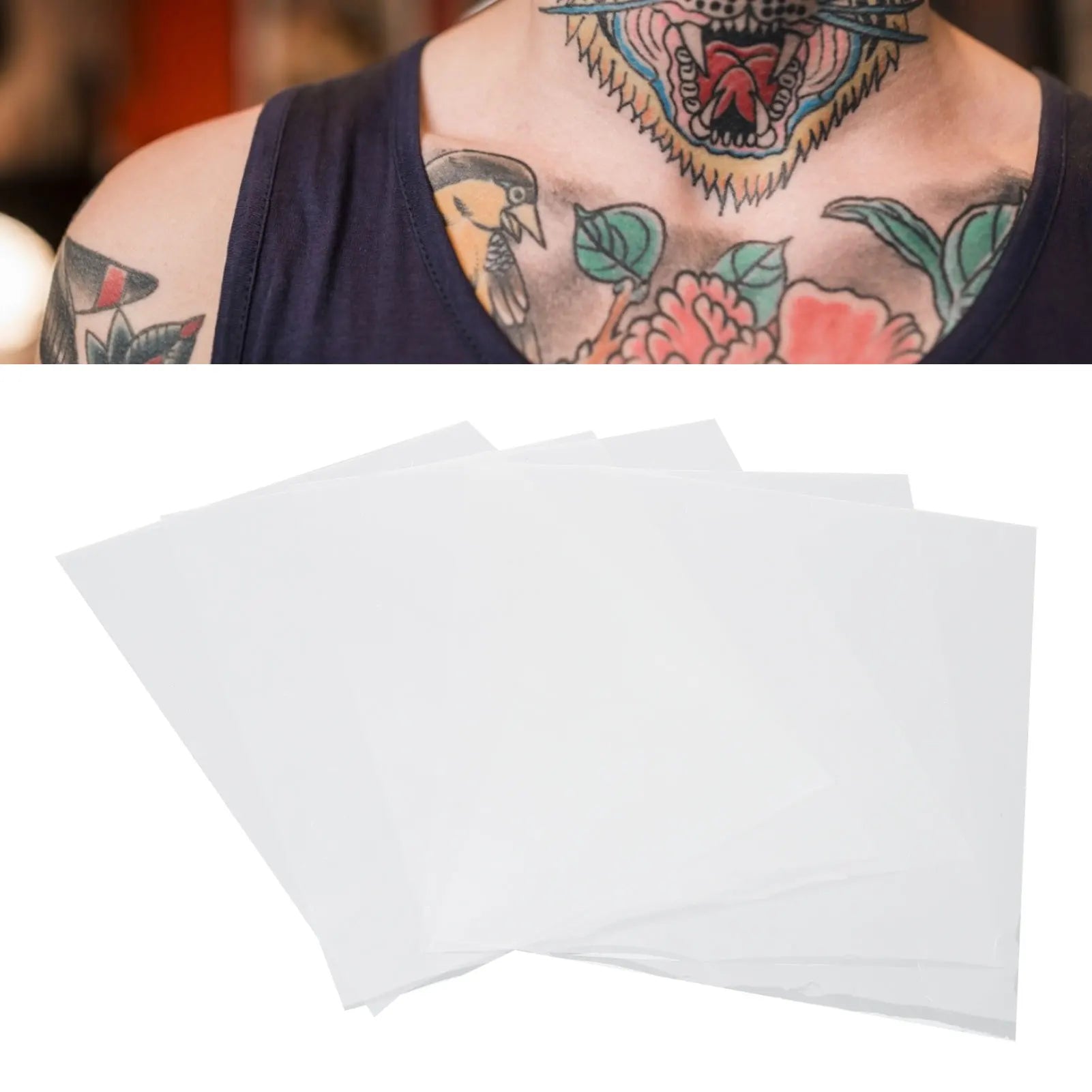 New Tattoo Transfer Paper Tattoo Stencil 50pcs Transparent  Clear Pattern Thermal Tattoo Transfer Film Paper Stencil Accessories Beauty World Shop