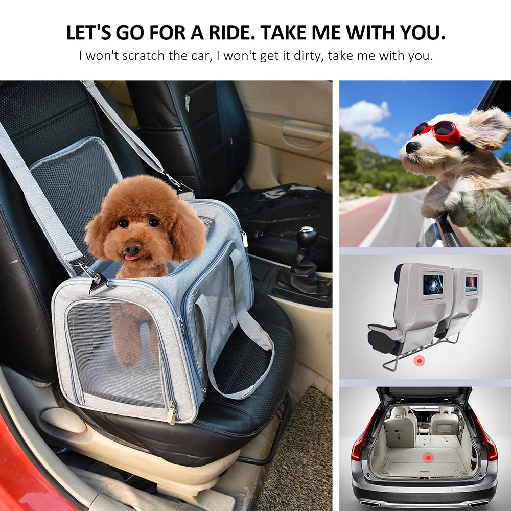 Dog Carrier Bag Soft Side Backpack Cat Pet Carriers Dog Travel Bags Airline Approved Transport For Small Dogs Cats Outgoing Beauty World Shop