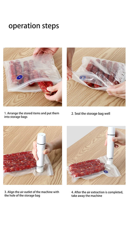 Mini Handheld Vacuum Sealer Machine Kitchen Vacuum Packer Machine Small Sealing Machine Portable USB Electric Food Vacuum Sealer Beauty World Shop