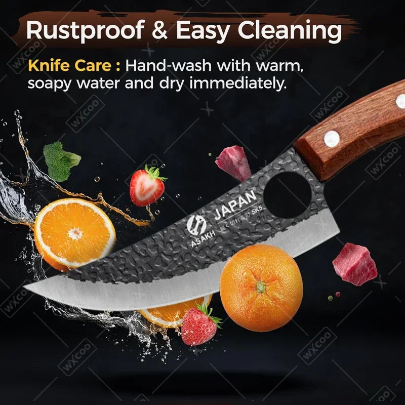 WXCOO Professional Kitchen Boning Knife Butcher Meat Cleaver Hand-Forged Household Fruit Slicing Vegetable Cutting Kitchen Knife Beauty World Shop