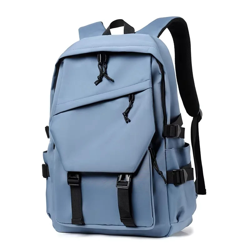 One 15 Inch Polyester Waterproof Solid Color Simple Men's Backpack Fashion Couple Student Computer Backpack Beauty World Shop