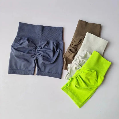 women's high-waisted hip-enhancing sport shorts, with waist shaping, slimming effect, quick-drying hip, three-point fit leggings Beauty World Shop