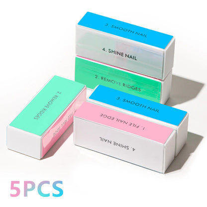 Professional 4 Ways Nail Buffing Block Manicure Pedicure Tool Emery Board Nail Art Care Buffing Buffer Sanding Files Beauty World Shop