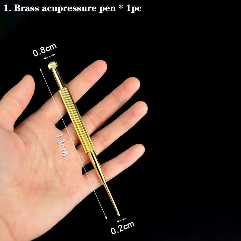 Pure Copper Acupressure Pen Elastic Ear Acupoint Massage Stick Improve Eyesight Acupuncture Point Massager Relax Body Beauty World Shop