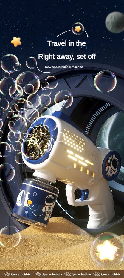 Children Bubble Gun Toy Astronaut Fully Automatic Bubble Machine Bubbles Gun Outdoor Game Fantasy Toy for Boys Girls Gifts Beauty Fashion