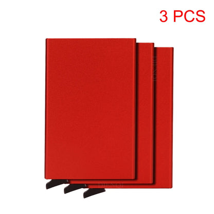 Rfid Credit Card Holder Metal Thin Slim Smart Wallet Men Women Wallets Pop Up Minimalist Small Black Purse Mini Walets for Men Beauty World Shop