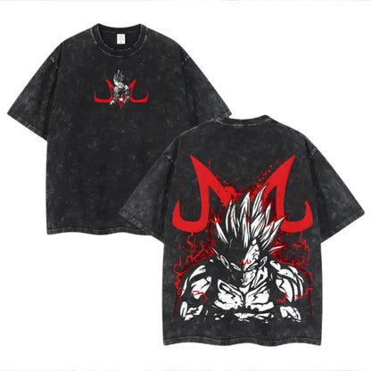 Anime Dragon Ball Cosplay Washed T-Shirt Cotton Short Sleeve Loose Large Casual Sports Fitness T-Shirt Men's Harajuku Clothing Beauty World Shop