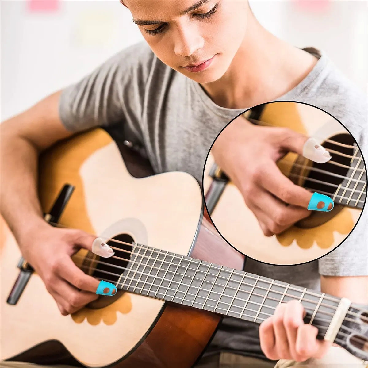 Guitar Fingertip Protectors 10 PCS Silicone Finger Guards 5 Sizes Beauty World Shop