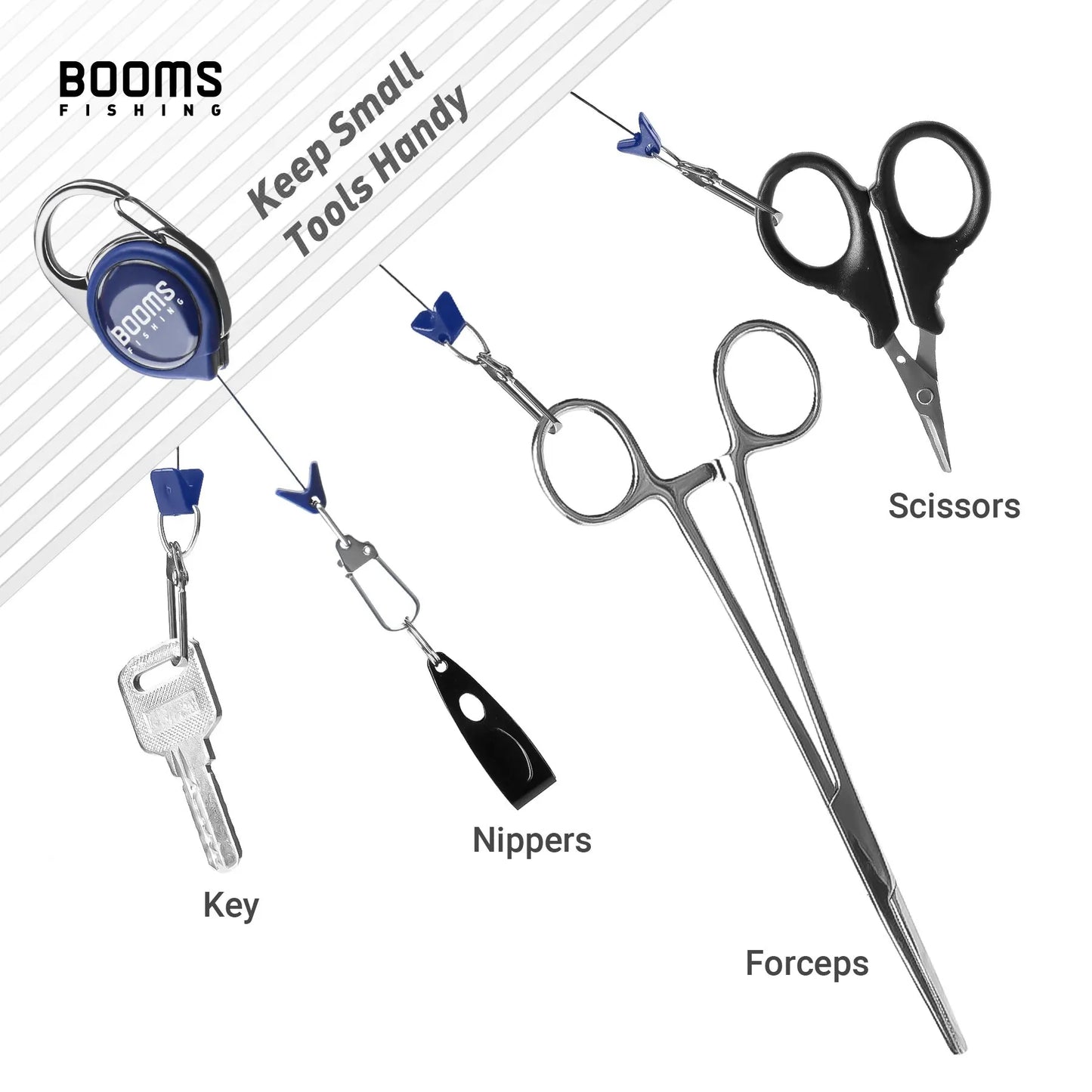 Booms Fishing Retractable Key Chain 2pcs with Antirust Spring Easy Release Badge Holder Fly Fishing Zinger Retractor Accessories Beauty World Shop