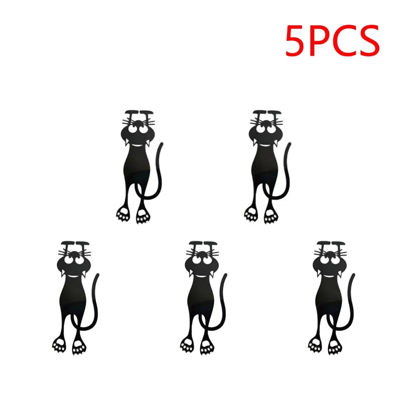 1-5PCS Kawaii Black Cat Bookmarks for Books 3D Plastic Stereo Animal Book Mark for Student Teacher's Gifts Creative Stationery Beauty World Shop