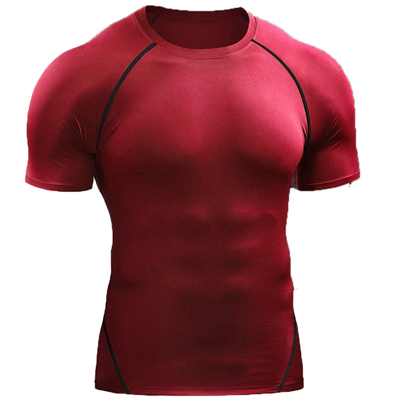 2026 Compression T Shirt Men Summer Sportswear Running T-shirt Elastic Quick Dry Sport Tops Tee Athletic Gym Workout Shirts Men Beauty World Shop