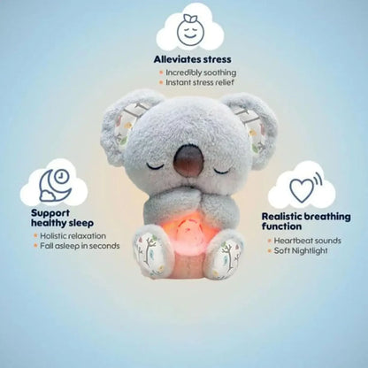 *Cuddly Koala Plush Sleep Aid with Soft Glow Night Light Calming Music and Simulated Breathing Comforting Bedtime Comfort Toys Beauty World Shop