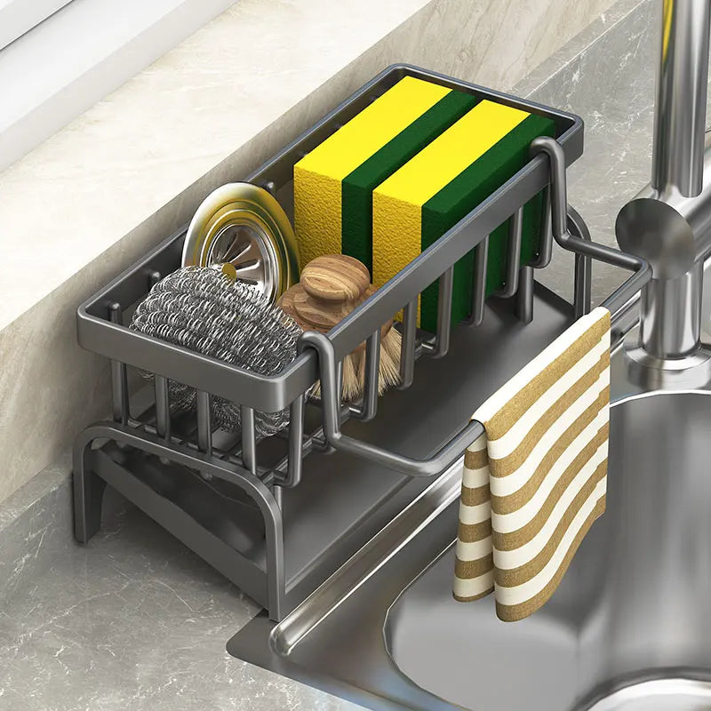 Kitchen Shelf Cleaning Cloth Storage Draining Rack Household Detergent Sponge Rack Water Sink Water Sink Water Sink Artifact Beauty World Shop