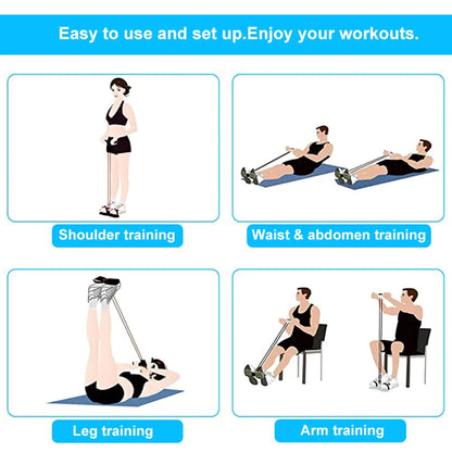 Resistance Bands 4-Tube Yoga Pedal Puller Resistance Band Elastic Pull Rope Fitness Equipment for Abdomen Waist Arm Training Beauty World Shop