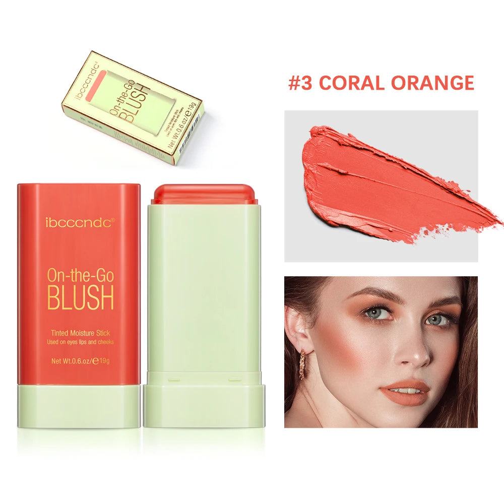 Make Up Functional Blush Stick Easy Color Rouge Blusher Cream Waterproof High Color Rendering Brightening Skin Tone Hot Beauty World Shop