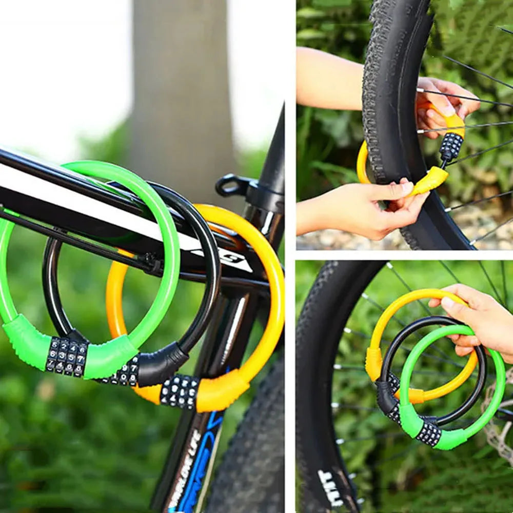 4 Digital Code Anti-Theft Bicycle Cable Lock Stainless Steel Security Locks Portable Combination Code Padlock Beauty World Shop