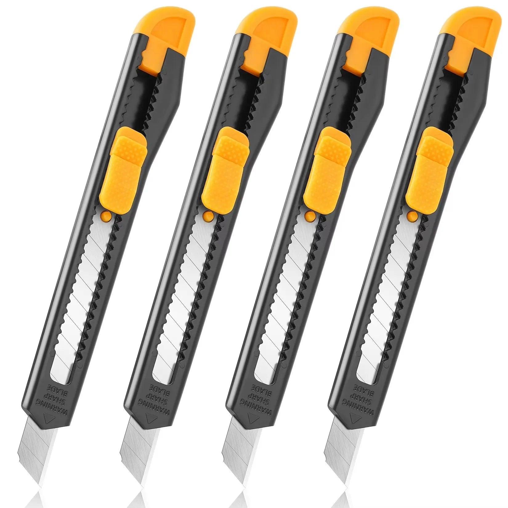 Cortador de caixa retrátil, 4/24 pacotes, faca utilitária, lâminas de pressão de 9mm de largura, faca exacto para caixa de corte Beauty Trend Shop