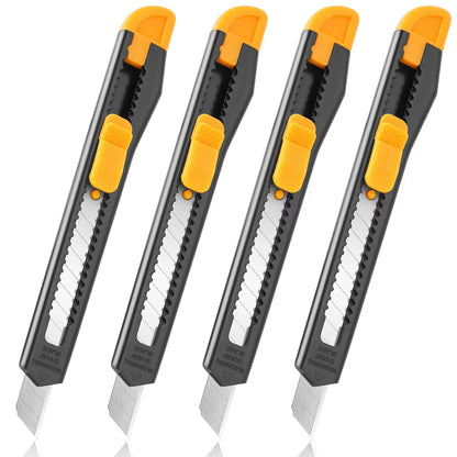 Cortador de caixa retrátil, 4/24 pacotes, faca utilitária, lâminas de pressão de 9mm de largura, faca exacto para caixa de corte Beauty Trend Shop