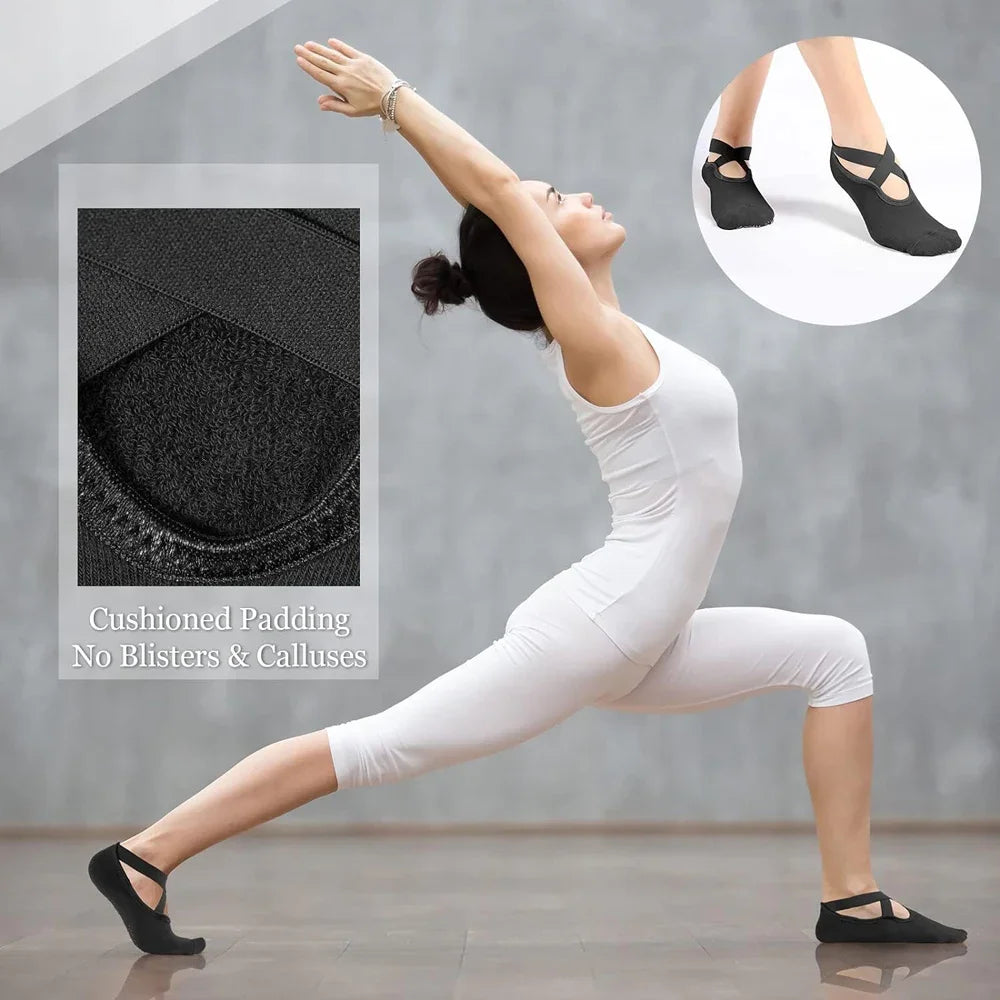 6 pairs, Pilates grab socks for women, yoga cute Barre anti slip exercise team, anti slip socks for exercise Beauty World Shop