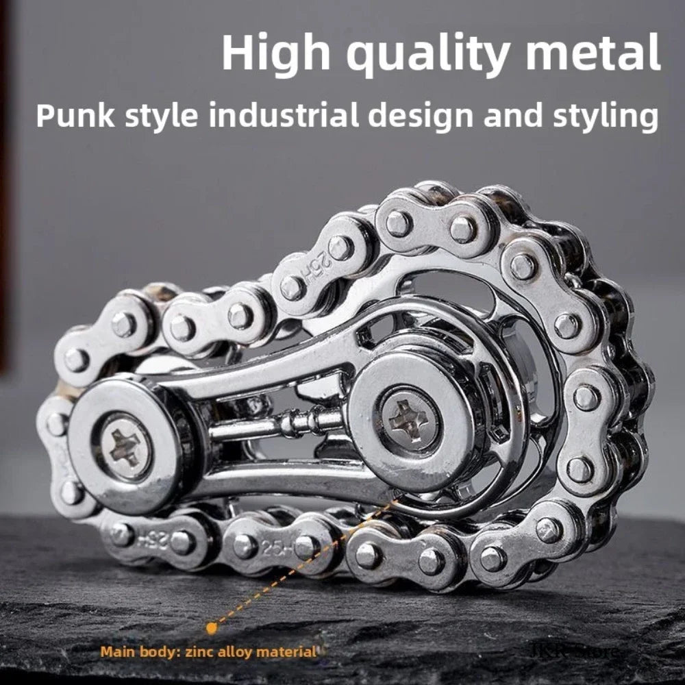 Sprocket Flywheel Flywheel Flying Top Flying Disk Anti-Anxiety Ornaments Metal Bicycle Chain EDC Rotating Flying Disk Adult Toy Beauty World Shop