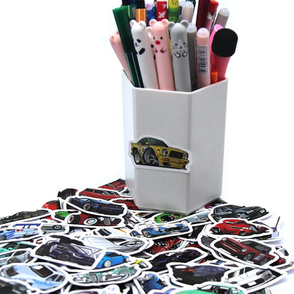 10/50/100 Pcs Retrofit Racing Car Graffiti Stickers Laptop Guitar Luggage Bike Skateboard Waterproof Sticker Decal Kid Toy Beauty World Shop