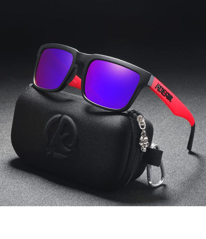 KDEAM Men's Polarized Sunglasses Square Casual Outdoors Sun Glasses Women Unisex Sunglass For Couple With Zipper Case Beauty World Shop