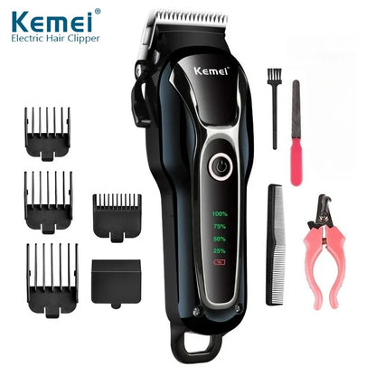 Kemei Rechargeable Professional Dog Hair Trimmer for Cat Cutter Grooming Machine Hair Remover Animal Hair Clipper for Pet Beauty Trend Shop
