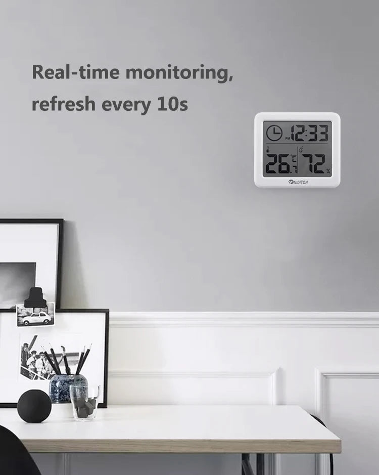 Digital Clock Desk Clock with Temperature Humidity  Wall Clocks for  Home Kitchen Office Desk Decorations NIDITON Beauty World Shop