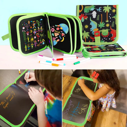 Erasable Doodle Book for KidsToddlers Toys Reusable Drawing Pads with 12 Watercolor Pens Preschool Toy Trip Writing Painting Set Beauty Fashion
