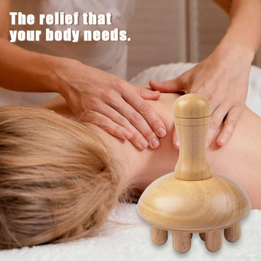 Wooden Mushroom Shape Massage,Manual Wood Therapy Massage Tool,Anti Cellulite,Maderoterapia,Lymphatic Drainage,for Full Body Use Beauty World Shop