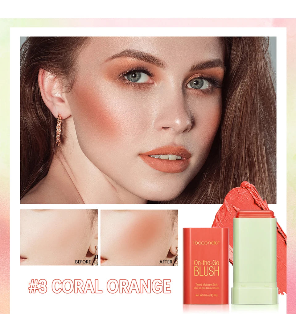 Make Up Functional Blush Stick Easy Color Rouge Blusher Cream Waterproof High Color Rendering Brightening Skin Tone Hot Beauty World Shop