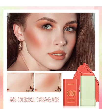 Make Up Functional Blush Stick Easy Color Rouge Blusher Cream Waterproof High Color Rendering Brightening Skin Tone Hot Beauty World Shop