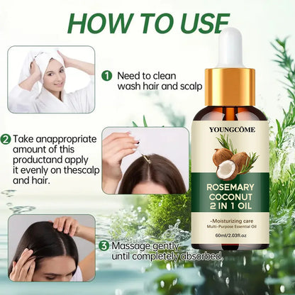 Rosemary Oil Hair Essential Coconut Oil Improve Hair Loss And Nourishes Strengthen Hair Roots Scalp Treatment Hair Care Beauty World Shop