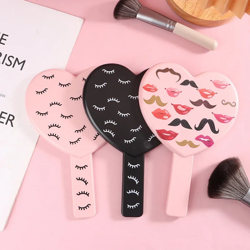 1 Pcs High Definition Handheld Heart-shaped Eyelash Mirror Eyelash Inspection Mirror Makeup Gadgets Vanity Mirror Girl Gifts Beauty World Shop