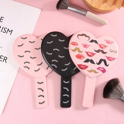 1 Pcs High Definition Handheld Heart-shaped Eyelash Mirror Eyelash Inspection Mirror Makeup Gadgets Vanity Mirror Girl Gifts Beauty World Shop