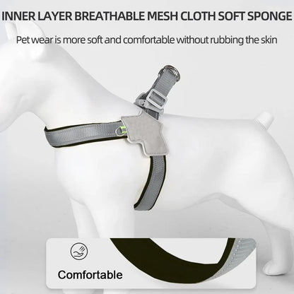 Pet Dog Harness for Small Medium Big Dogs Cats Hiking Puppy Adjustable Reflective Chest Strap French Bulldog Pug Teddy Supplies