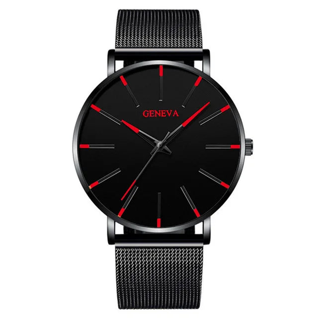 Minimalist Mens Fashion Ultra Thin Watches Simple Men Business Stainless Steel Mesh Belt Quartz Wrist Watch Relogio Masculino Beauty World Shop