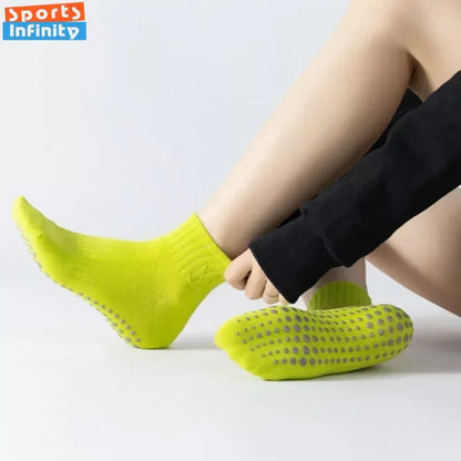 Simple Non-slip Breathable Yoga Socks Women Pilates Socks  Indoor Dance Fitness Gymnastics Professional Training Sports Socks Beauty World Shop