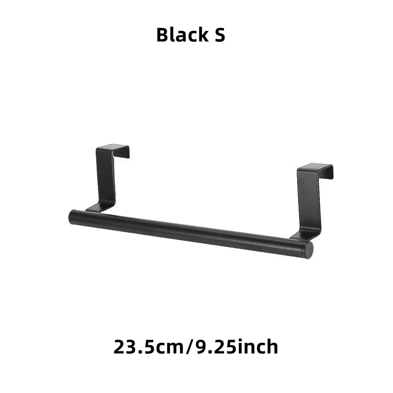 1Pcs Towel Rack Over Door Towel Bar Hanging Holder Stainless Steel Bathroom Kitchen Cabinet White Black Towel Rag Shelf Hanger Beauty World Shop