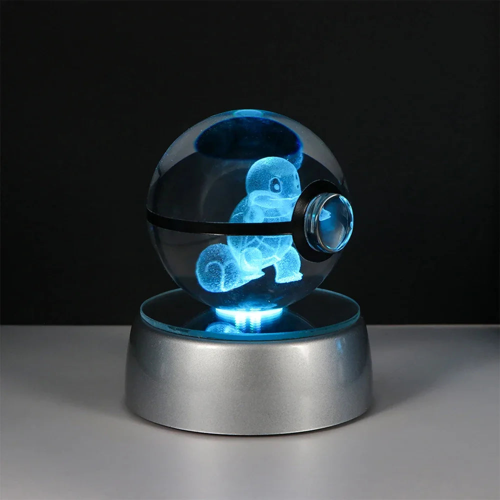Pokemon Crystal Ball Pikachu Gengar Eevee Mewtwo Lacario Anime Game Pokeball Led Night Light Base Kids Birthday Gift Home Decor Beauty World Shop