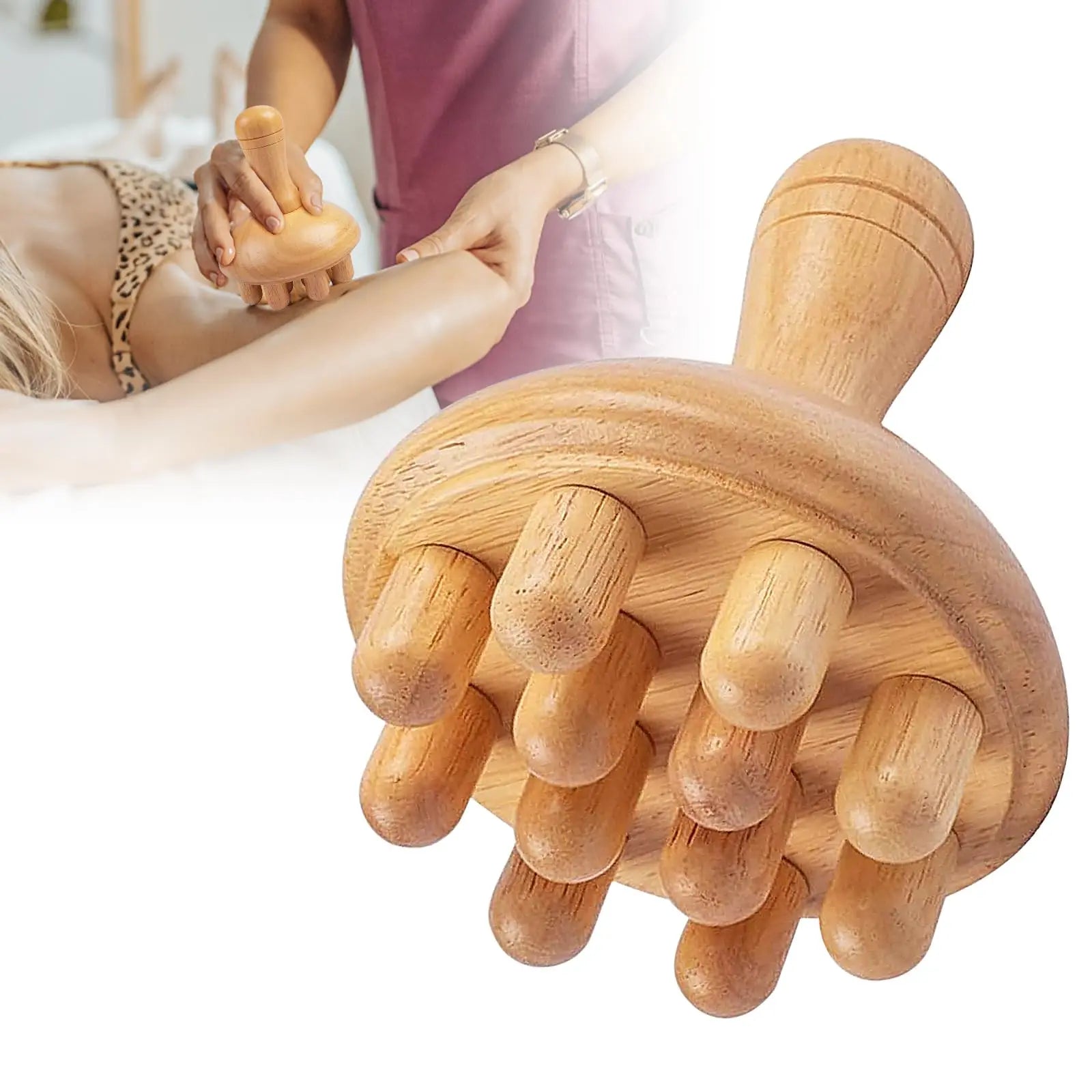 Wooden Mushroom Massager Manual Massage Tool, Wood Mushroom Massage Tools Muscle Tension Local Fat Gua Sha for Full Body Use Beauty World Shop