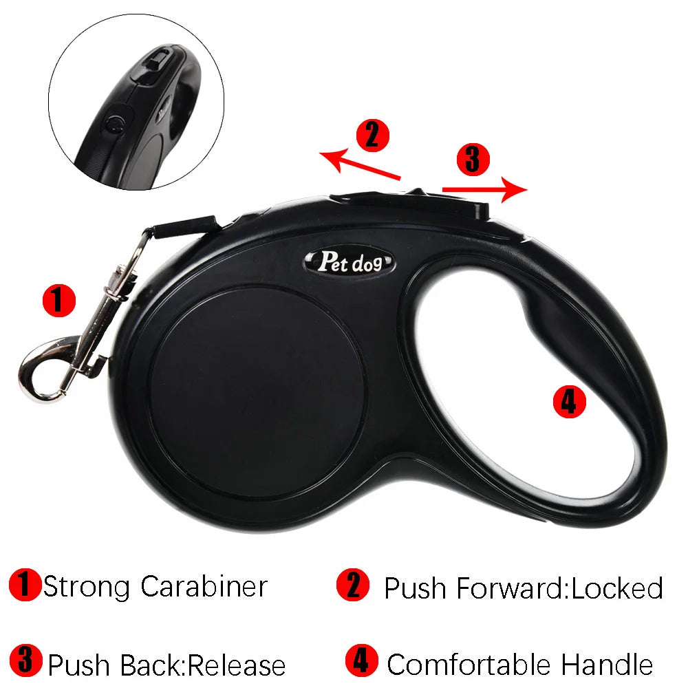 Pet Dog Leash for Small Medium Dogs Cats Walking Automatic Retractable Extending Puppy Solid Roulette Chihuahua Bulldog Supplies Beauty World Shop