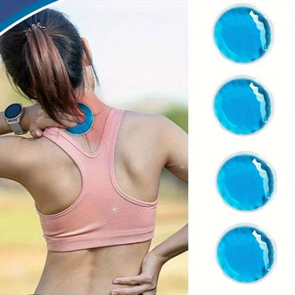 4pcs Reusable Gel Ice Pack Hot Cold Compress, Small Round Ice Packs for Body Pain Relief, Perfect for Family & Travel Use Beauty World Shop