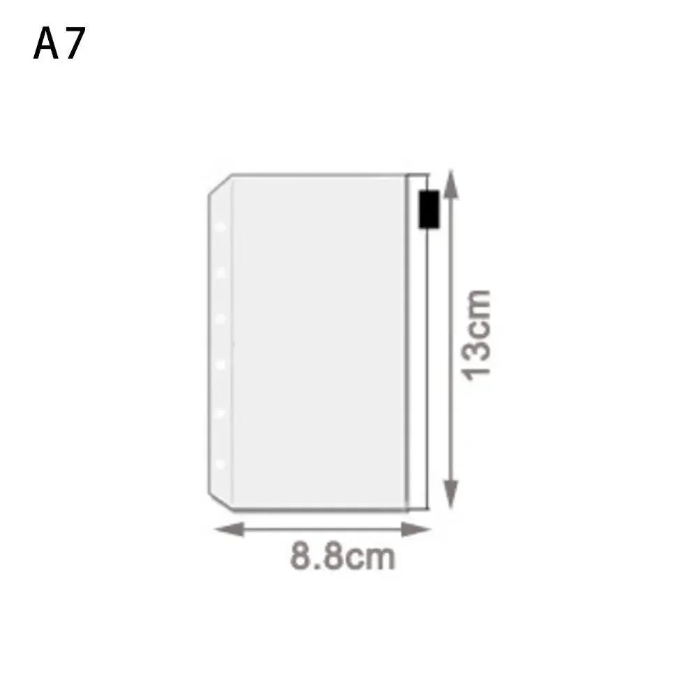 10Pcs  A5 A6 A7 Binder Pocket Binder Zipper Folders for 6 Ring Notebook Divider Page Waterproof PVC Leaf Document Filing Bag Beauty World Shop