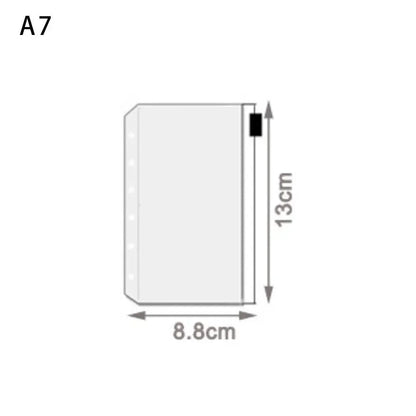 10Pcs  A5 A6 A7 Binder Pocket Binder Zipper Folders for 6 Ring Notebook Divider Page Waterproof PVC Leaf Document Filing Bag Beauty World Shop