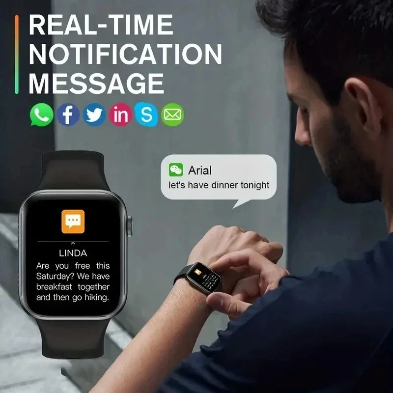 2025 New Smartwatch For Men Android IOS Phone 1.73" Screen Bluetooth Call Blood Oxygen Pressure Monitoring Smart Watch Women Beauty World Shop