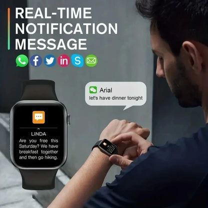 2025 New Smartwatch For Men Android IOS Phone 1.73" Screen Bluetooth Call Blood Oxygen Pressure Monitoring Smart Watch Women Beauty World Shop