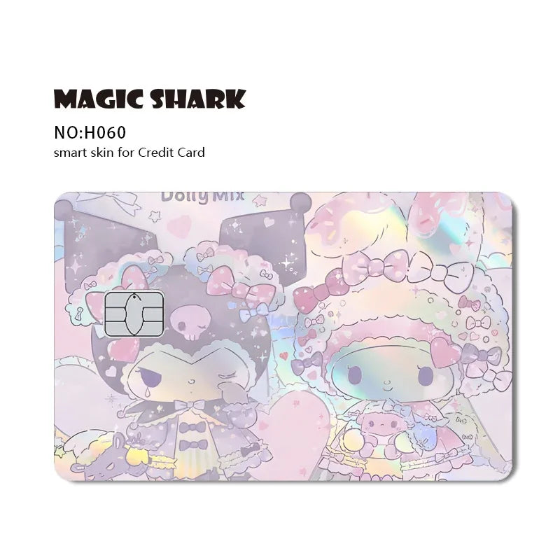 Hot Sale Hello Kitty Kuromi Holographic Laser Shinny Film Skin Cover Sticker for Debit Credit Card Bank Card Beauty World Shop